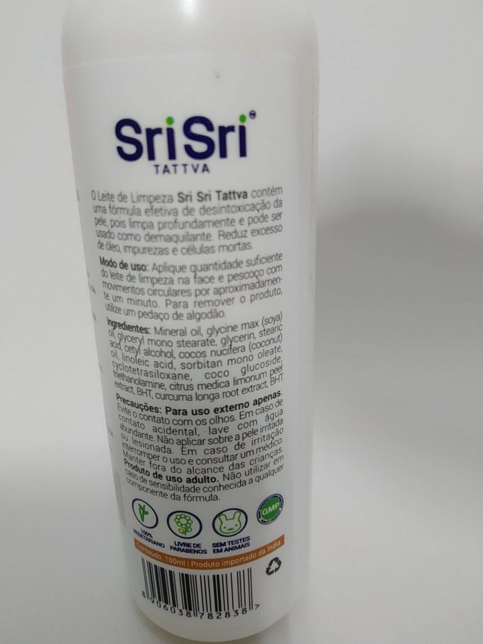 Leite de Limpeza Facial com Extrato de Limão e Cúrcuma Sri Sri Tattva