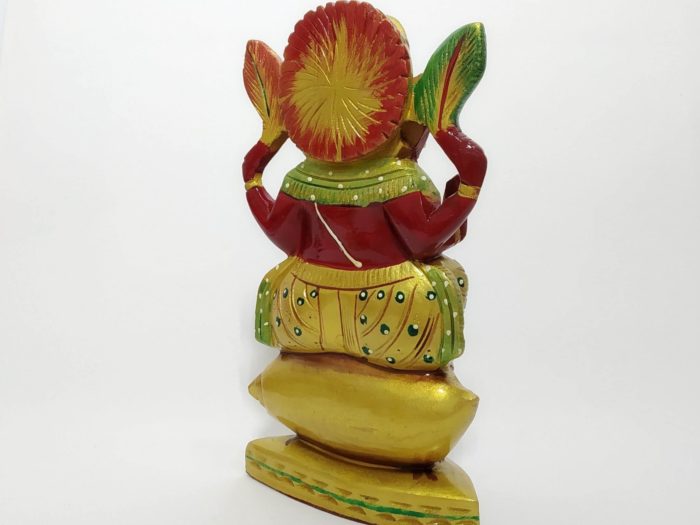 IMG_20200716_194832 Estatueta de Ganesha esculpida em madeira e pintura color 16 cm