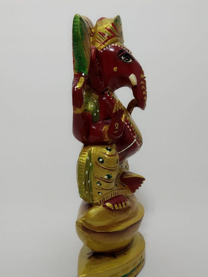 IMG_20200716_194844 Estatueta de Ganesha esculpida em madeira e pintura color 16 cm