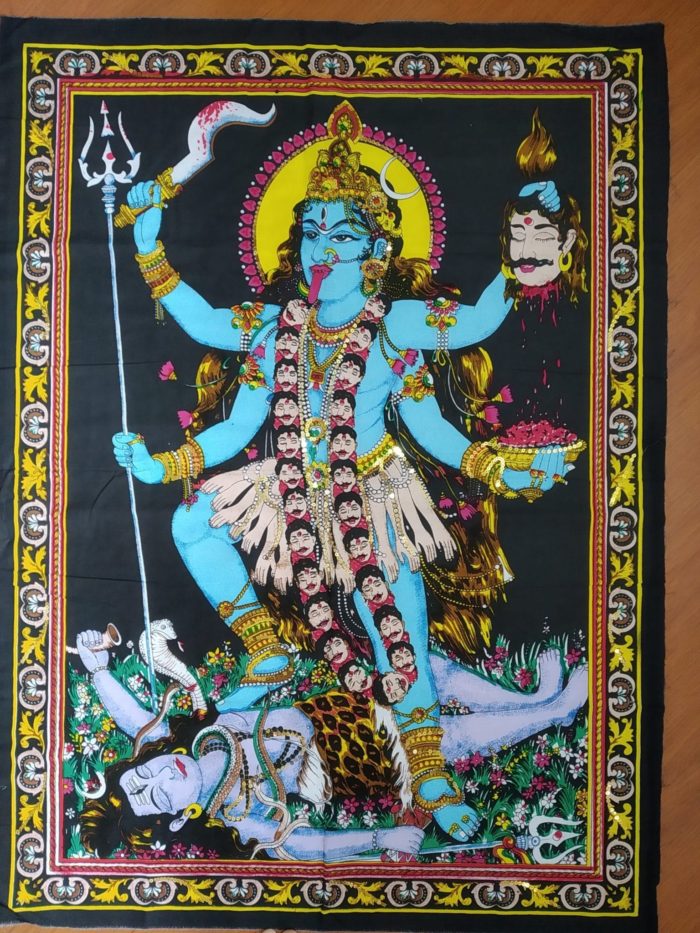 Panô decorativo de tecido da Deusa Kali 110cm