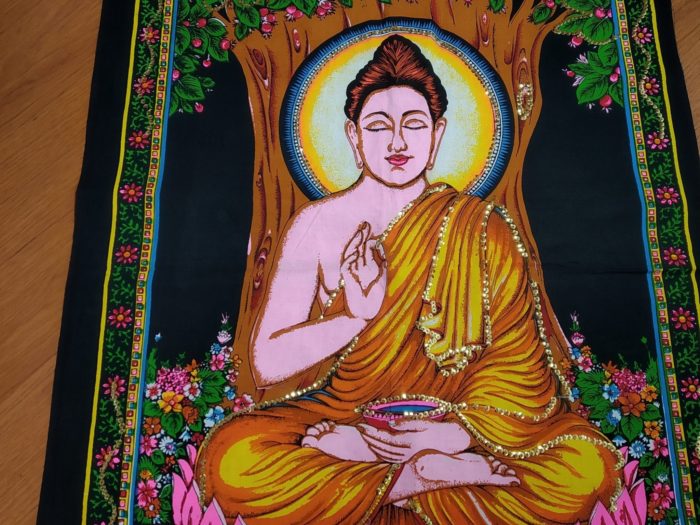 Painel grande clássico do príncipe hindu Buda na Árvore Bodhi