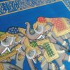 IMG_20200721_111551 Pintura Rajasthani em seda design de grupo de elefantes azul