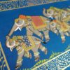 IMG_20200721_111554 Pintura Rajasthani em seda design de grupo de elefantes azul