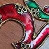 Om de metal esmaltado para decorar a parede 20cm vermelho