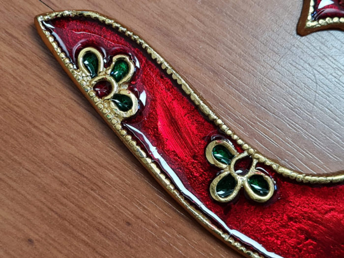 Om de metal esmaltado para decorar a parede 20cm vermelho