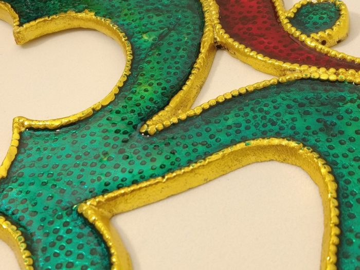 Om de metal esmaltado para decorar a parede 20cm verde
