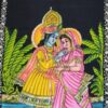 Painel de tecido Coleção Especial pintado à mão Radha e Krishna 85cm