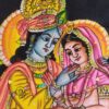 Painel de tecido Coleção Especial pintado à mão Radha e Krishna 85cm