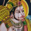 Painel de tecido Coleção Especial pintado à mão com Hanuman 110cm