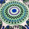 Capa de almofada indiana de algodão com mandala de elefantes tons frios