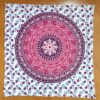 Capa de almofada indiana de algodão com mandala lotus rosa