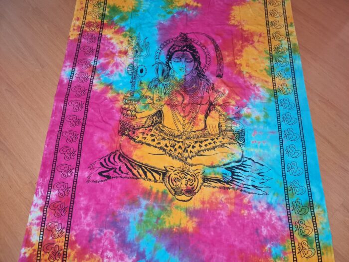 20230125_105612 colcha indiana ou panô multiuso de algodão fabricado na Índia, Shiva colorido