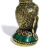 Mini busto Cabeça de Buda em metal com embutimento de pedras naturais VI