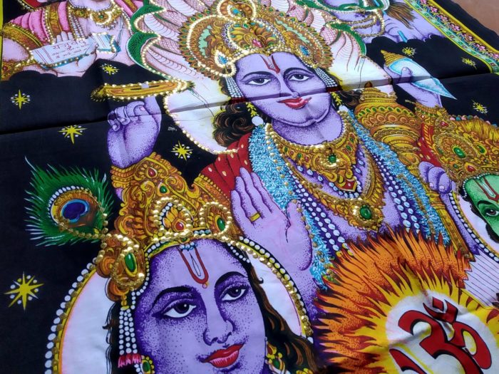 Painel grande clássico com 5 deuses hindus