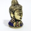 Mini busto Cabeça de Buda em metal com embutimento de pedras naturais V