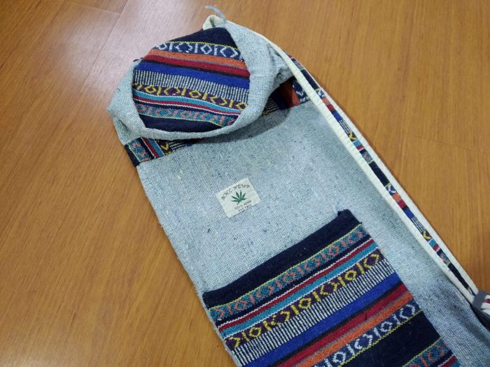 Porta mat indiano para tapete de Yoga 100% Hemp fibra natural Azul