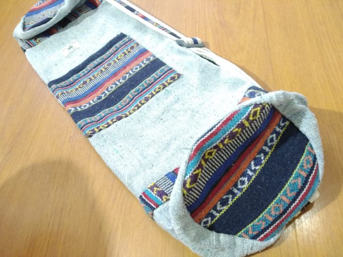 Porta mat indiano para tapete de Yoga 100% Hemp fibra natural Azul