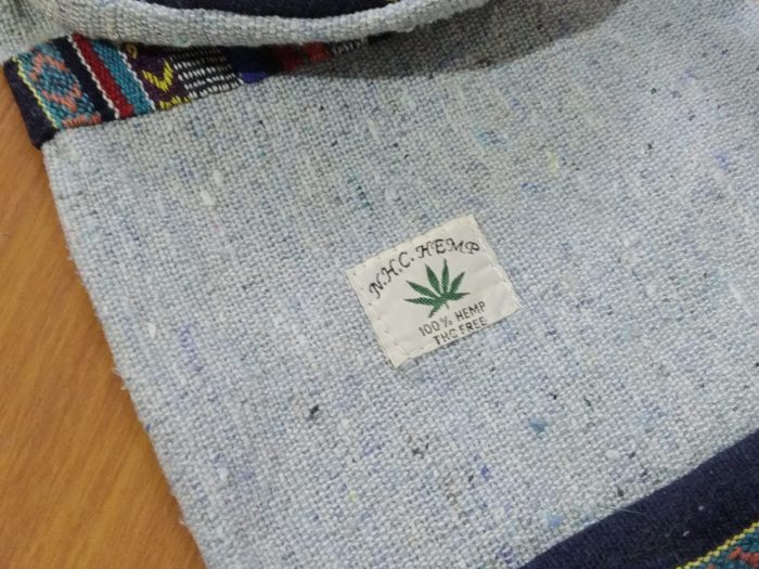 Porta mat indiano para tapete de Yoga 100% Hemp fibra natural Azul