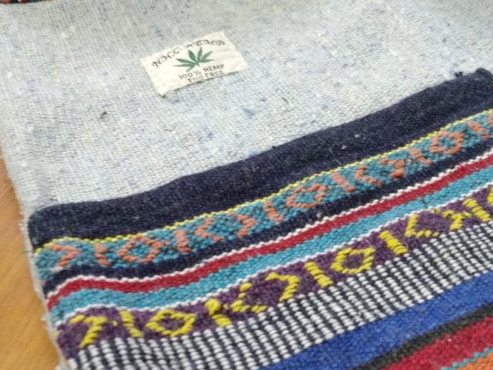 Porta mat indiano para tapete de Yoga 100% Hemp fibra natural Azul