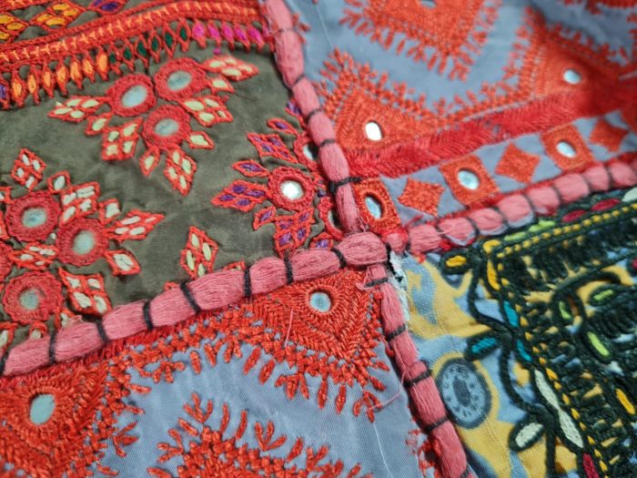 Bolsa Tote indiana bordada Boho Chic dupla face