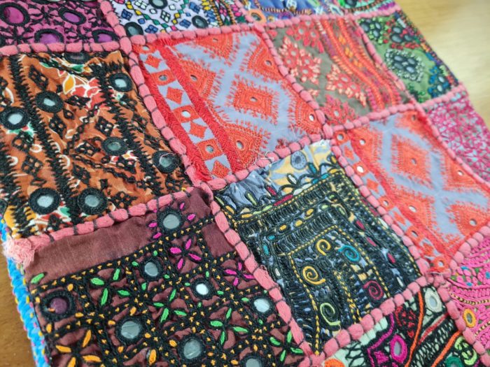 Bolsa Tote indiana bordada Boho Chic dupla face