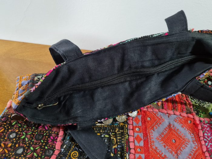 Bolsa Tote indiana bordada Boho Chic dupla face