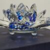 Flor de Lótus em Cristal de Vidro 13 cm cor azul
