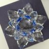Flor de Lótus em Cristal de Vidro 13 cm cor azul