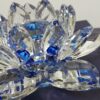 Flor de Lótus em Cristal de Vidro 13 cm cor azul