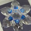 Flor de Lótus em Cristal de Vidro 13 cm cor azul