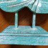Máscara de Buda de madeira design folha com base 40cm