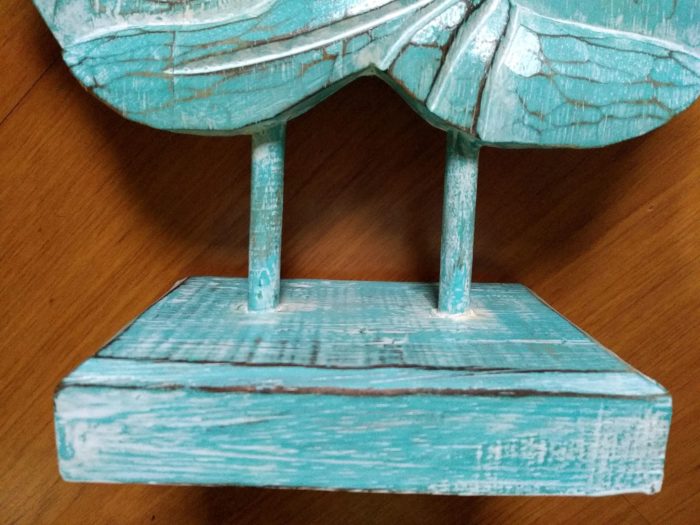 Máscara de Buda de madeira design folha com base 40cm