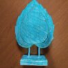 Máscara de Buda de madeira design folha com base 40cm