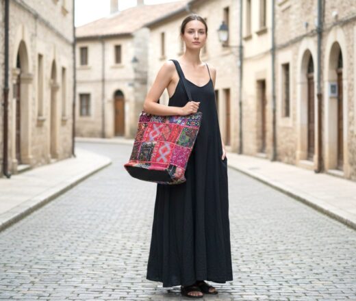 bolsa-indiana-grande-viagem-bordada-40x30 Maxi Tote Indiana Boho Chic 40cmx30cm