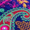 Bolsa carteira indiana veludo 100% bordada a mão roxo e color