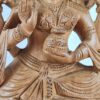 Estátua indiana rara de Lakshmi esculpida em madeira 20cm