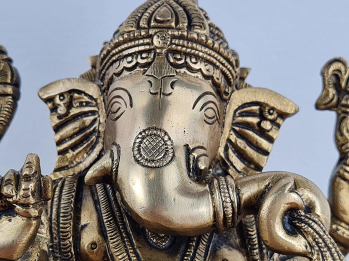 Estátua do Deus Ganesha em bronze com 16 cm
