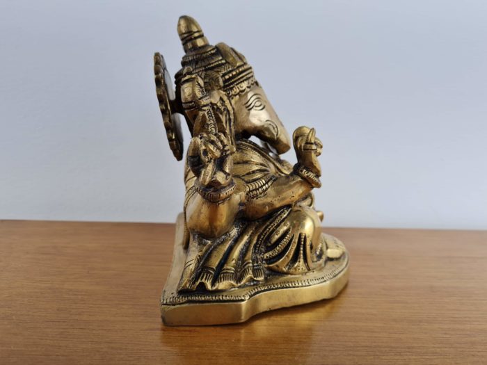 Estátua do Deus Ganesha em bronze com 16 cm