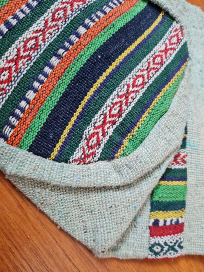 Porta mat indiano para tapete de Yoga 100% Hemp fibra natural azul II