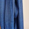 Pashimina indiana de cashmere azul com estampa geométrica