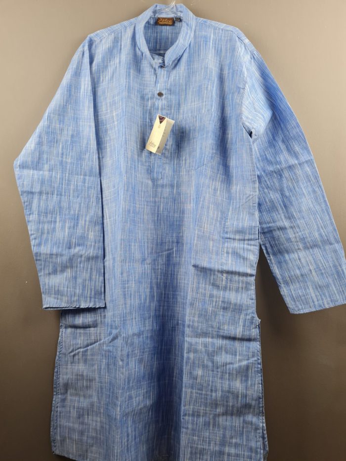 Bata indiana masculina longa azul