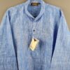Kurta de algodão (bata masculina longa) azul