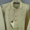 Kurta de algodão (bata masculina longa) mostarda claro