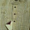 Kurta de algodão (bata masculina longa) mostarda claro