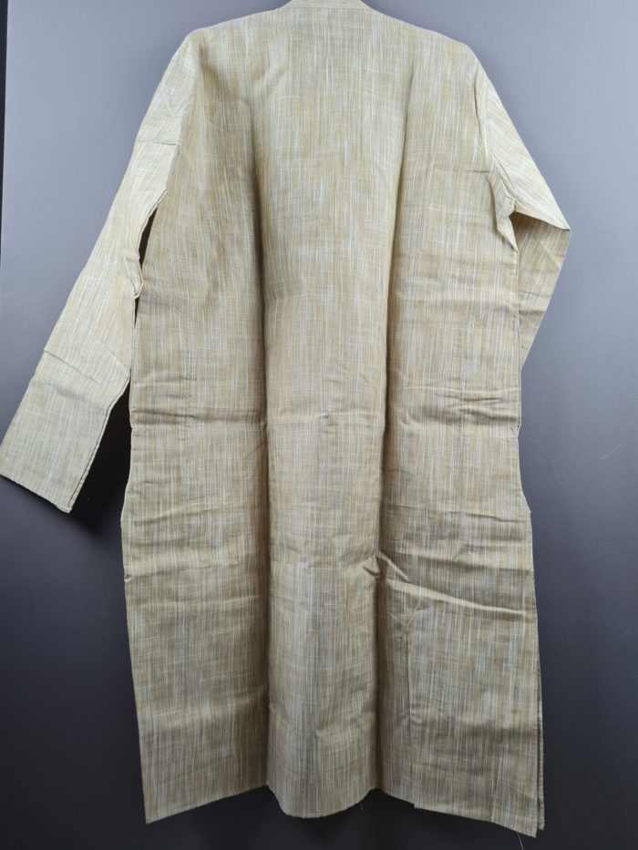 Kurta de algodão (bata masculina longa) mostarda claro