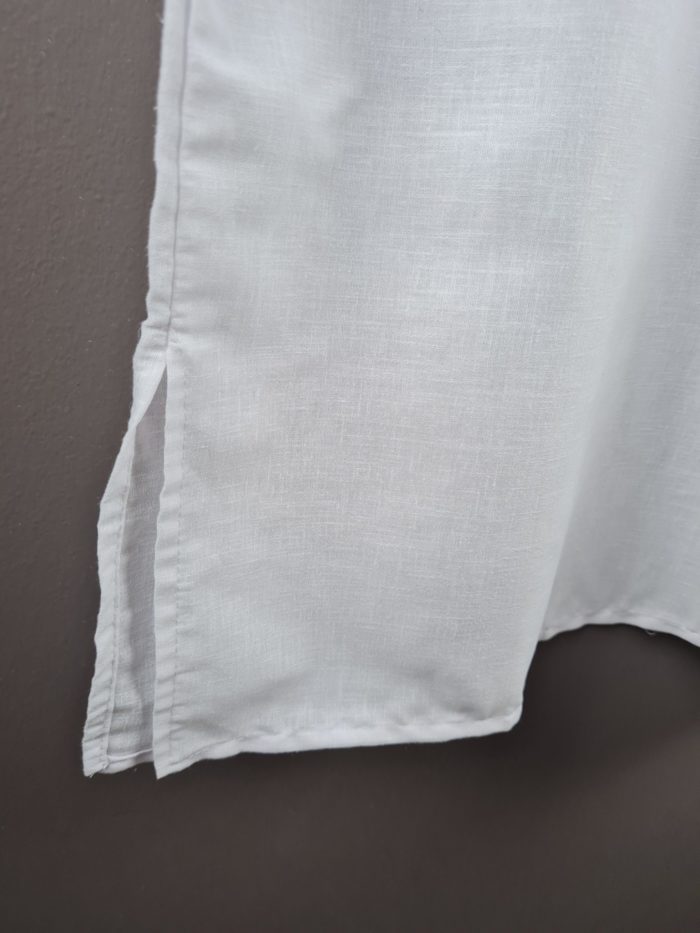 Bata indiana masculina de algodão branco
