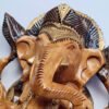 Estatueta de Ganesha esculpida em madeira bicolor 15cm