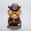 Estatueta de Ganesha esculpida em madeira bicolor 15cm