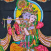 Painel grande clássico de deidade hindu Radha e Krishna