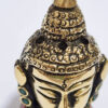 Mini busto Cabeça de Buda em metal com embutimento de pedras naturais IV